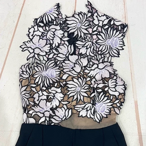 Self Portrait Lilac Guipure Floral Lace Sleeveless Jumpsuit - Picture 4 of 15